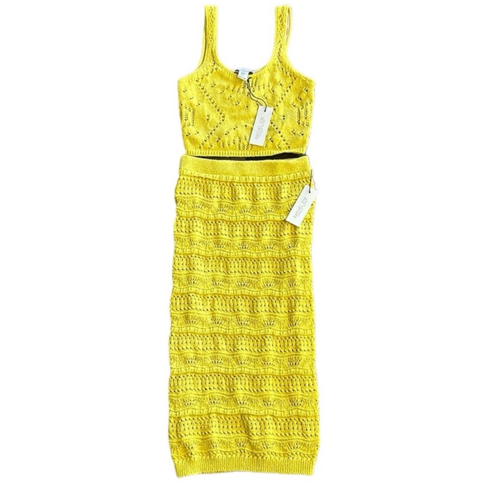Rachel Zoe yellow crochet set